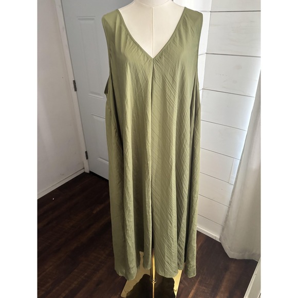 Soft Surroundings Dresses & Skirts - Soft Surroundings Dress Womens 2X Green V Neck Sleeveless Maxi Trapeze Swing